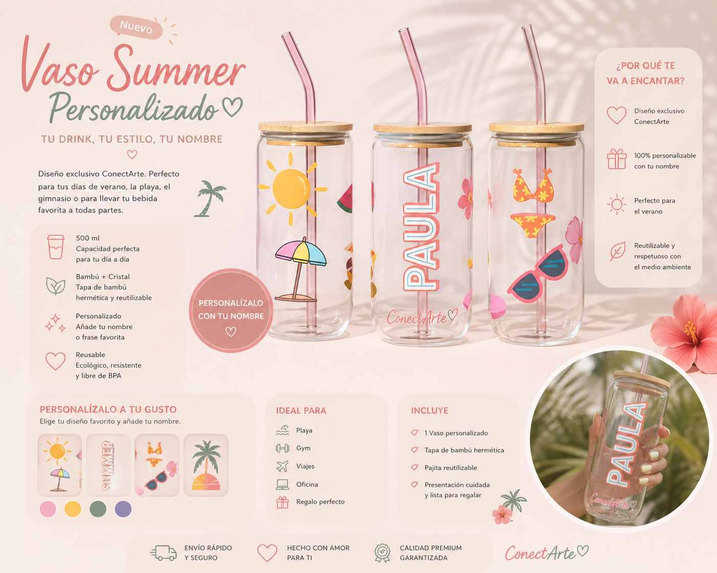 Vaso summer Personalizado - ConectArte